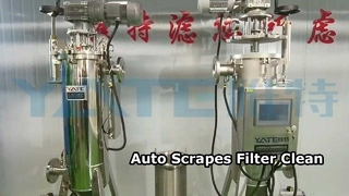 Self Cleaning Filter Scrapes Impurities